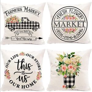 New!!Floral Farmhouse Pillow Covers 20x20 Set of 4